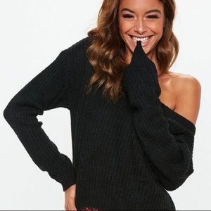Missguided Off-Shoulder Black Sweater